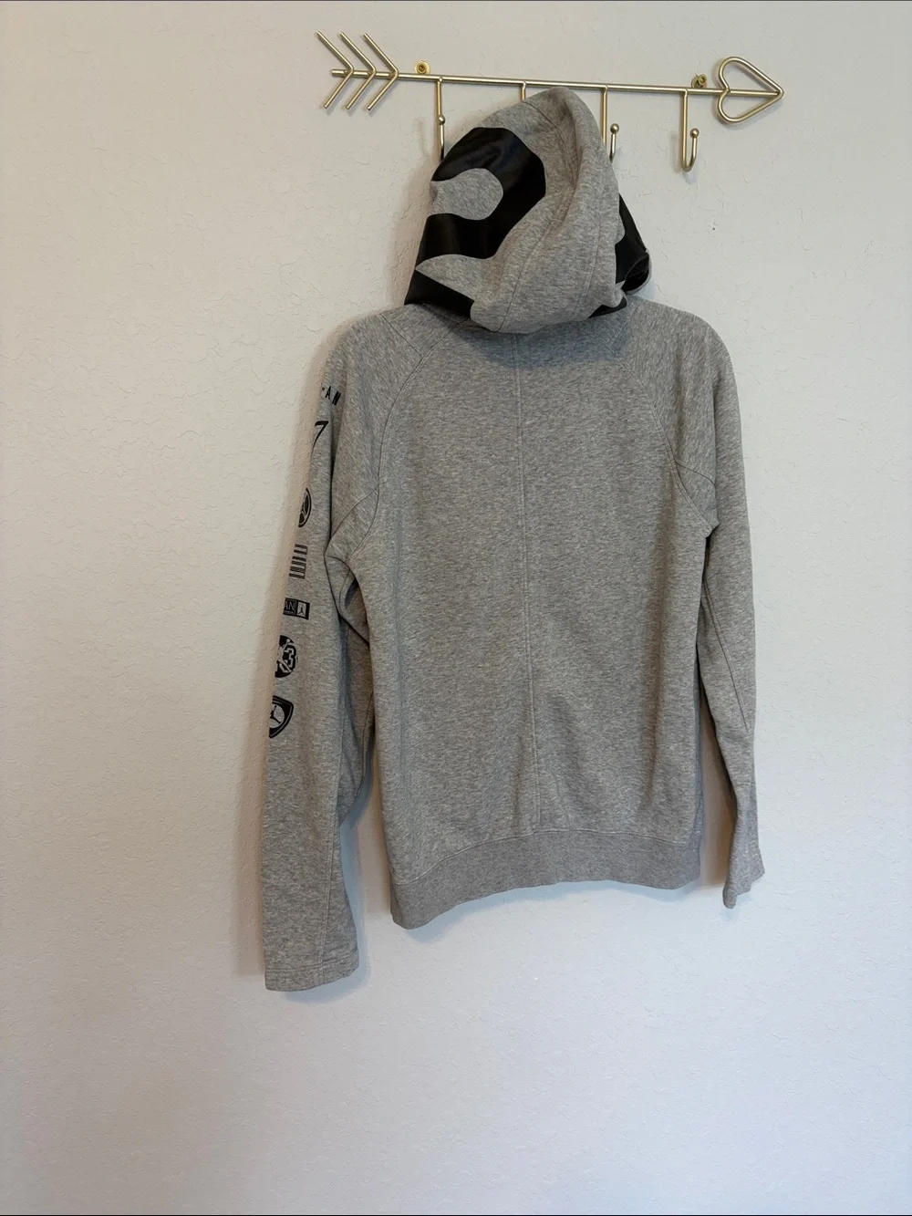 Jordan Flight Tech Full-Zip Hoodie Gray Black Logo Sleeve Size Small